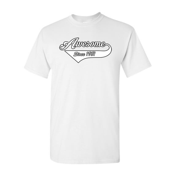 Awesome Since 1981 With Tail Gift Novelty DT Adult T-Shirt Tee