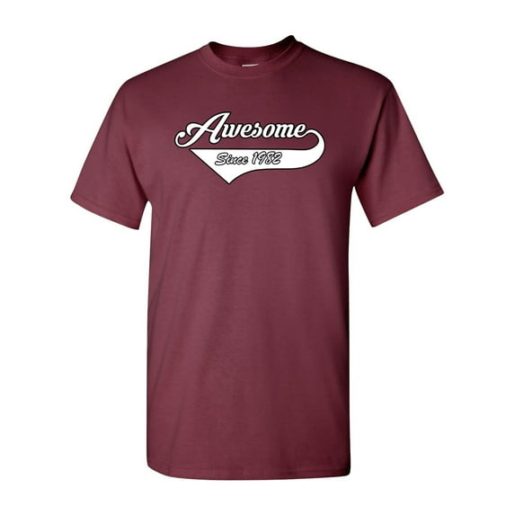 Awesome Since 1982 With Tail Gift Novelty DT Adult T-Shirt Tee