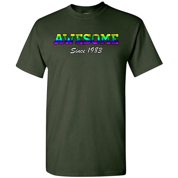 Awesome Since 1983 Colorful Gift Novelty DT Adult T-Shirt Tee