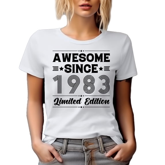 Awesome Since 1983 Limited Edition, Birthday or Anniversary, White T-Shirt, 3XL