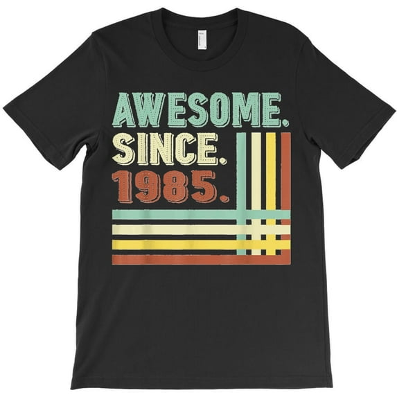 Awesome Since 1985 Funny 37th Birthday Retro Vintage H18921 T-Shirt, for Men and Women, Up to Size 5XL