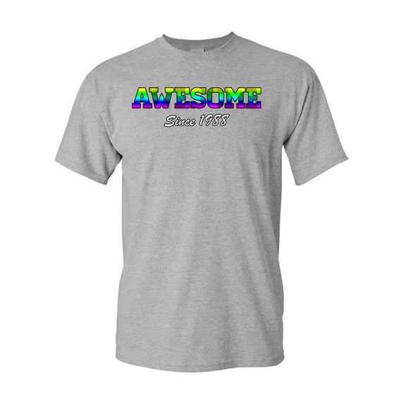 Awesome Since 1988 Colorful Gift Novelty DT Adult T-Shirt Tee