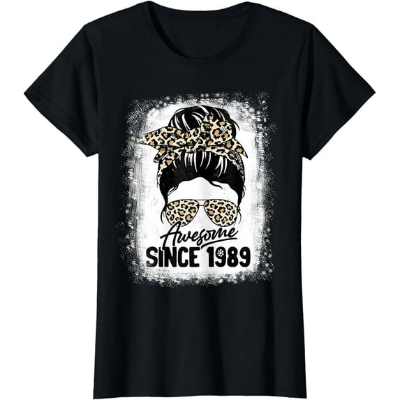 Awesome Since 1989 Leopard Birthday T-Shirt