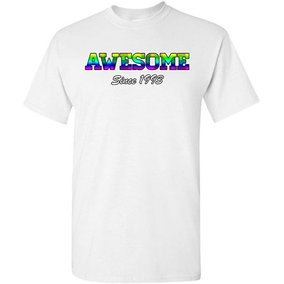 Awesome Since 1993 Colorful Gift Novelty DT Adult T-Shirt Tee