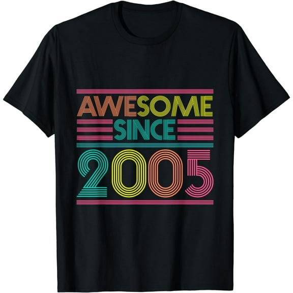 Awesome Since 2005 19th Birthday Gifts 19 Years Old T-Shirt
