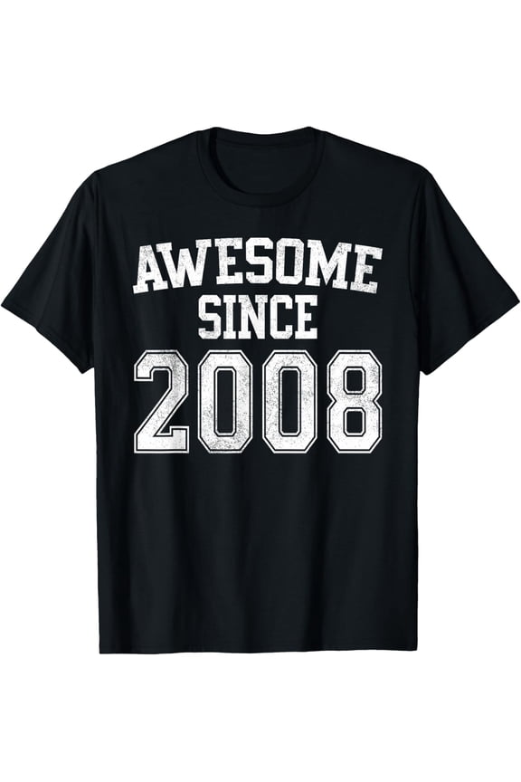 Awesome Since 2008 Gifts 17th Birthday 17 Year Old Vintage T-shirt