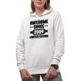 thumbnail image 1 of Awesome Since 2009 Limited Edition, Birthday or Anniversary, White Hooded Sweatshirt or Hoodie, Large, 1 of 5