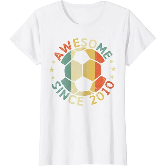 Awesome Since 2010 13th Birthday 13 Year Old Soccer Player T-Shirt