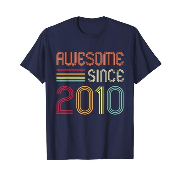 Awesome Since 2010 Birthday Retro T-Shirt Vintage 2010 Gift Men Women Funny Cute
