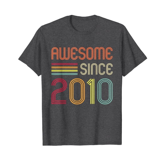 Awesome Since 2010 Birthday Retro T-Shirt Vintage 2010 Gift Men Women Funny Cute
