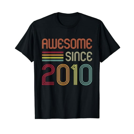 Awesome Since 2010 Birthday Retro T-Shirt Vintage 2010 Gift Men Women Funny Cute