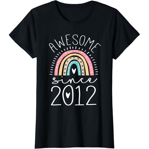 Awesome Since 2012 Birthday Rainbow Gifts Born In 2012 T-Shirt