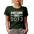 thumbnail image 1 of Awesome Since 2013 - Anniversary or Birthday, Military Green T-Shirt, Large, 1 of 5