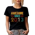 thumbnail image 1 of Awesome Since 2013 - Birthday or Anniversary, Black T-Shirt, Small, 1 of 5
