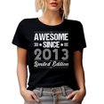thumbnail image 1 of Awesome Since 2013 Limited Edition - Birthday or Anniversary, Black T-Shirt, Large, 1 of 5