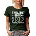 thumbnail image 1 of Awesome Since 2013 Limited Edition - Birthday or Anniversary, Military Green T-Shirt, Small, 1 of 5