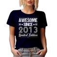 thumbnail image 1 of Awesome Since 2013 Limited Edition - Birthday or Anniversary, Navy Blue T-Shirt, Small, 1 of 5