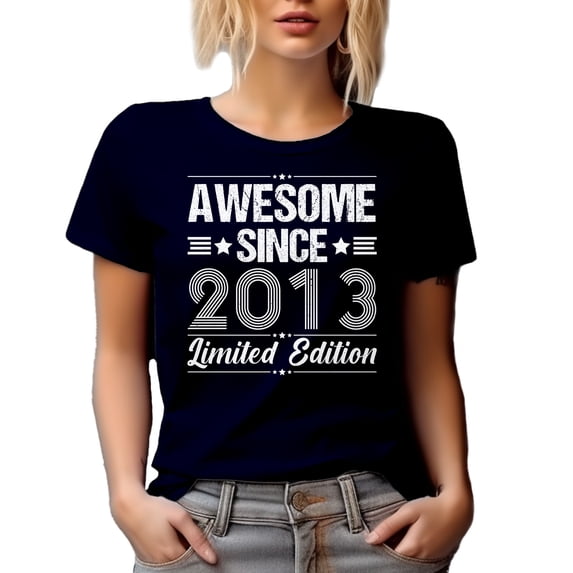 Awesome Since 2013 Limited Edition - Birthday or Anniversary, Navy Blue T-Shirt, Small
