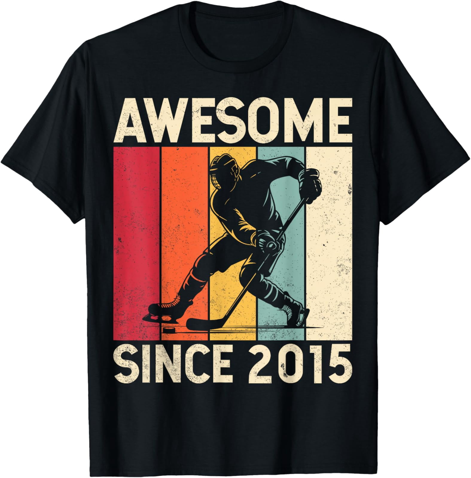 Awesome Since 2015 Ice Hockey Player 10Th Birthday Party T-Shirt All ...