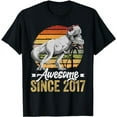 thumbnail image 1 of Awesome Since 2017 7 Years Old 7th Birthday Trex Dinosaur T-Shirt, 1 of 5