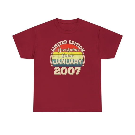 Awesome Since January 2007 Born in January Dad Mom Birthday T-Shirt