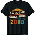 thumbnail image 1 of Awesome Since June 2008 16th Birthday Tee 16 Years Old T-Shirt, 1 of 3