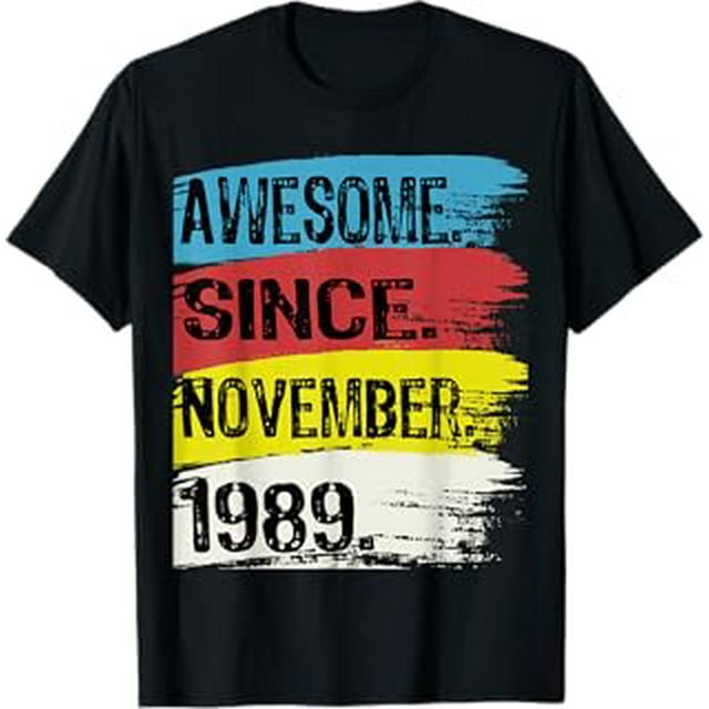 Awesome Since Novermber 1989 35th Birthday Funny 35YearOld TShirt