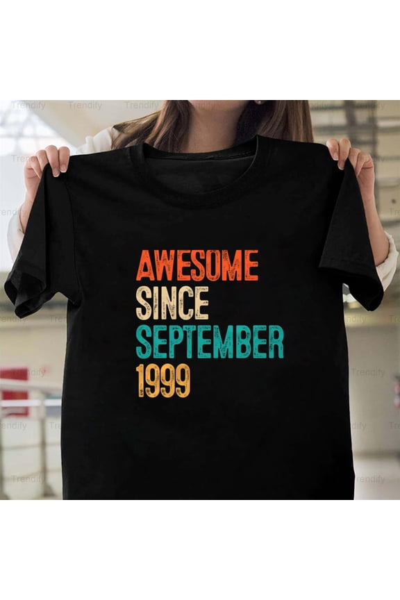 Awesome Since September 1999 20 Year Old Birthday Graphic Unisex T-Shirt, up to size 5XL