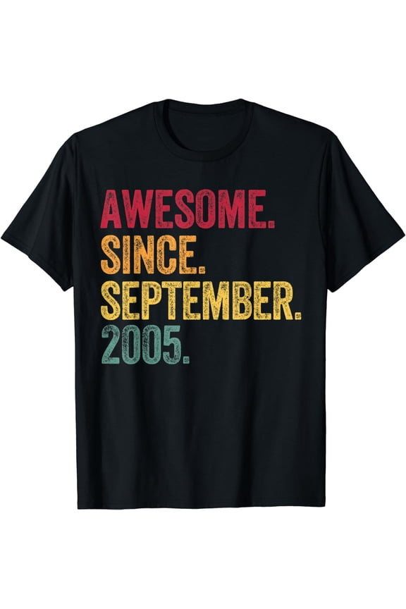 Awesome Since September 2005 18th Birthday Gift 18 Years Old T-Shirt