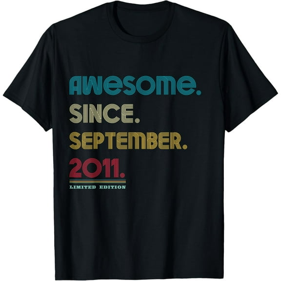 Awesome Since September 2011, 13th Birthday Girl Boy _ Retro T-Shirt