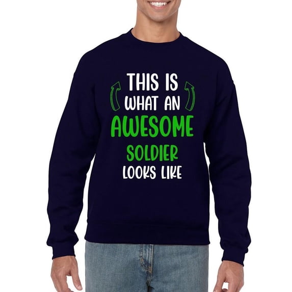 Awesome Soldier Looks Like Sweatshirt Men -Smartprints Designs, Male 3X-Large
