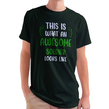 Awesome Soldier Looks Like T-Shirt Men -Smartprints Designs, Male 4X-Large