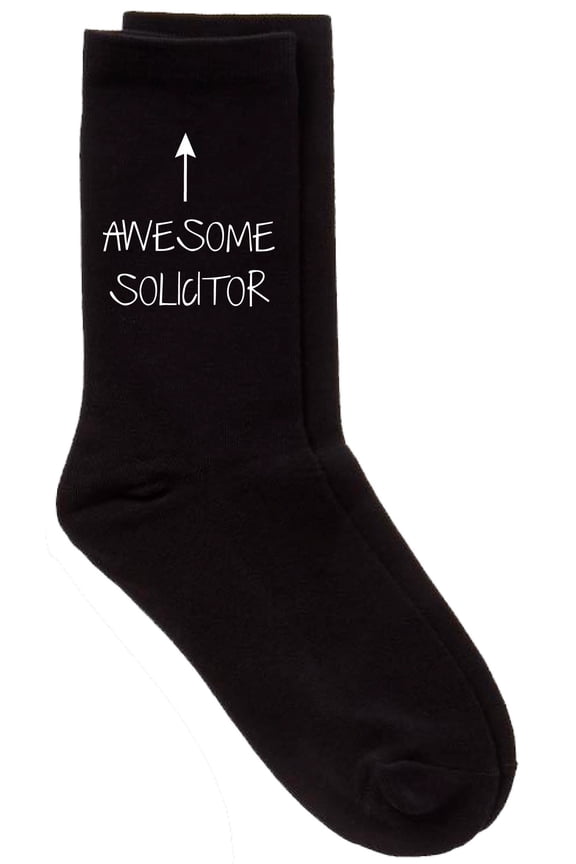 Awesome Solicitor Black Calf Socks Fathers Day Birthday Christmas Present Valentines