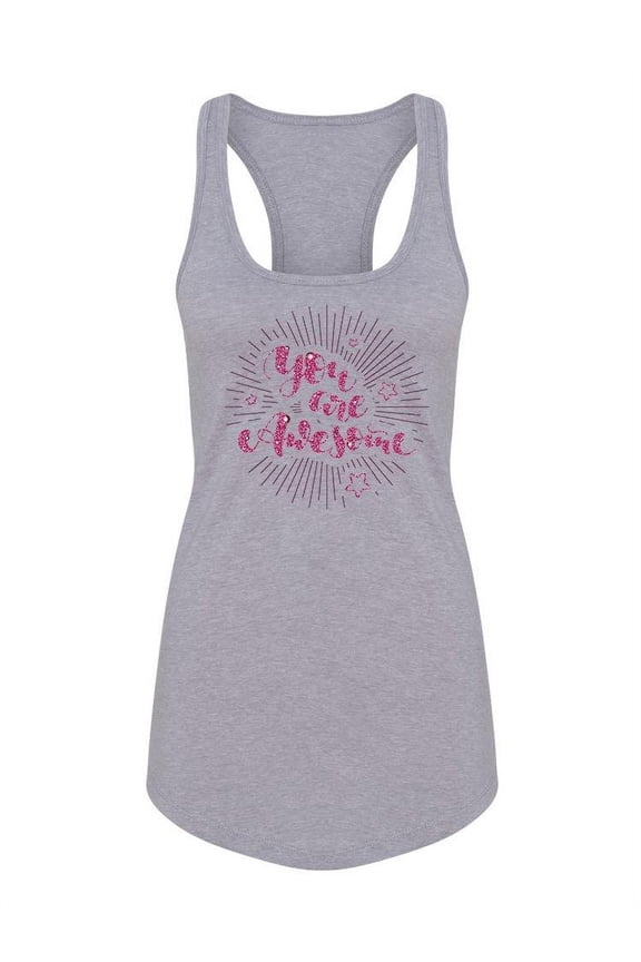 Awesome, Sparkles And Stars Racerback Tank Women -Image by Shutterstock, Female Large