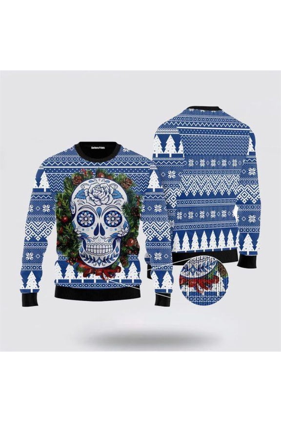Awesome Sugar Skull Ugly Christmas Sweater Men & Women – Christmas Gifts For Frends