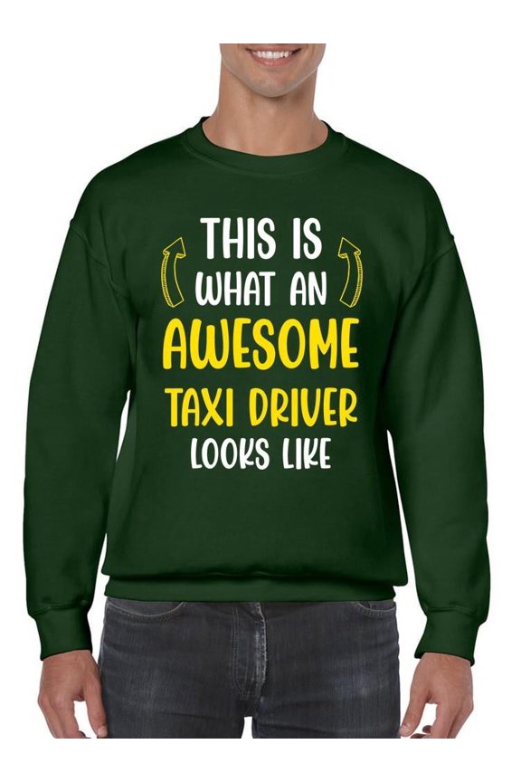 Awesome Taxi Driver Looks Like Sweatshirt Men -Smartprints Designs, Male 4X-Large