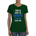 thumbnail image 1 of Awesome Teacher Looks Like T-Shirt Women -Smartprints Designs, Female x-Large, 1 of 4