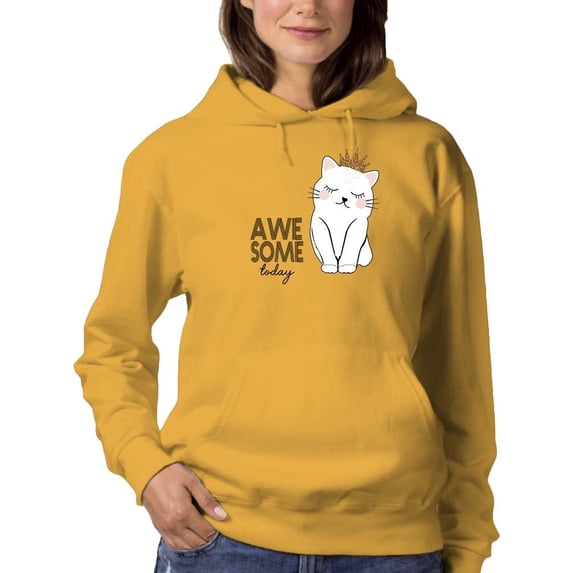 Awesome Today Cat Crown Hoodie Women -Image by Shutterstock, Female Medium
