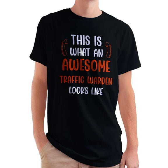 Awesome Traffic Warden Look Like T-Shirt Men -Smartprints Designs, Male Small