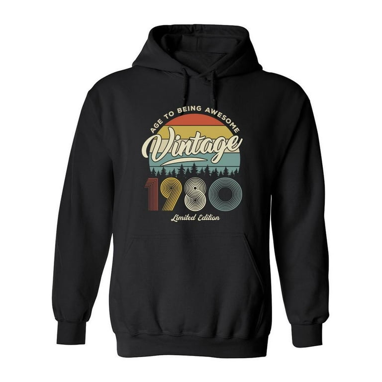 Awesome Vintage 1980 Hoodie Men Image by Shutterstock Male Small