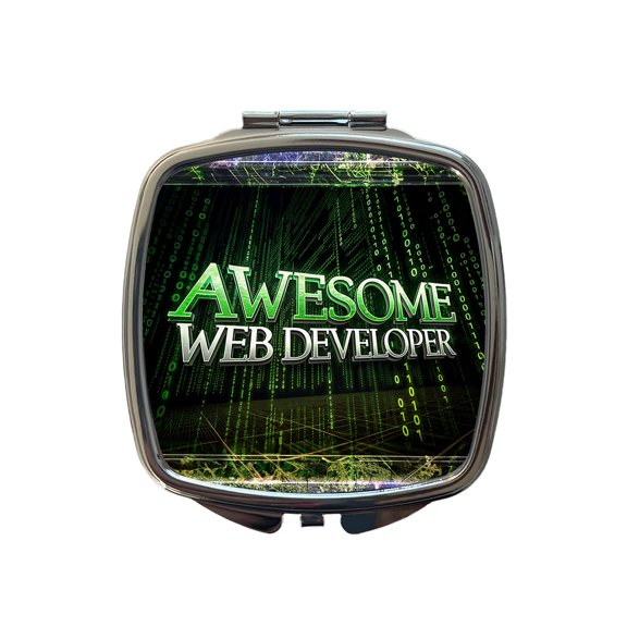 Awesome Web Developer Inspirational Travel Makeup Handbag Purse Small Pocket Compact Mirror