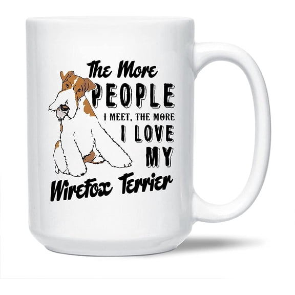 Awesome Wire Fox Terrier Decorative Mug, I Love My Wire Fox Terrier Pottery Teacup, Unique Wire Fox Terrier Coffee Mug, Wire Fox Terrier White Ceramic Tea Mug, Wire Fox Terrier Mug Cup 15 Oz.