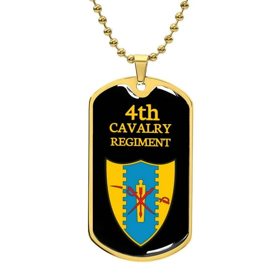 Awesome dog tag for 4th Cavalry regiment - Graphic Military Dog Tag Necklace (Optional Personalized Engraving)
