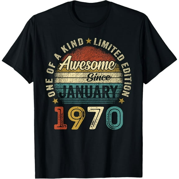 Awesome since January 1970 55 Year Old 55th Birthday Men Dad T-Shirt