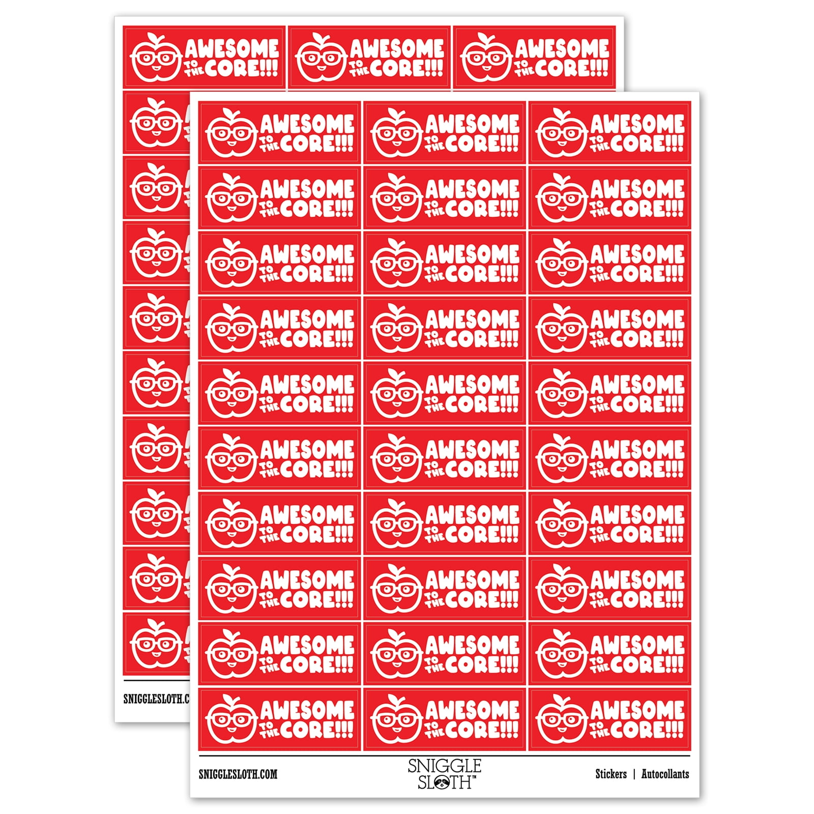 Awesome to the Core Apple Teacher Student School Sticker Set - Red ...