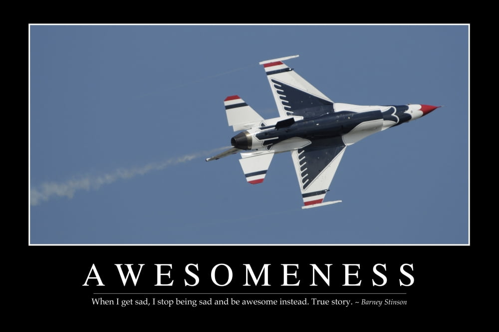 Awesomeness Inspirational Quote and Motivational Poster Canvas Art - Stocktrek Images (34 x 23)