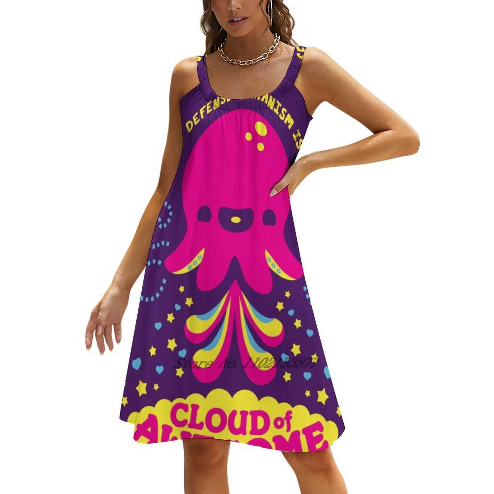 Awesomepus Loose Pocket Dress Women Casual V Neck Dress Printed Dress