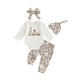 Awevudst Baby Girls Outfit, Embroidery Letters Romper Flower Pants