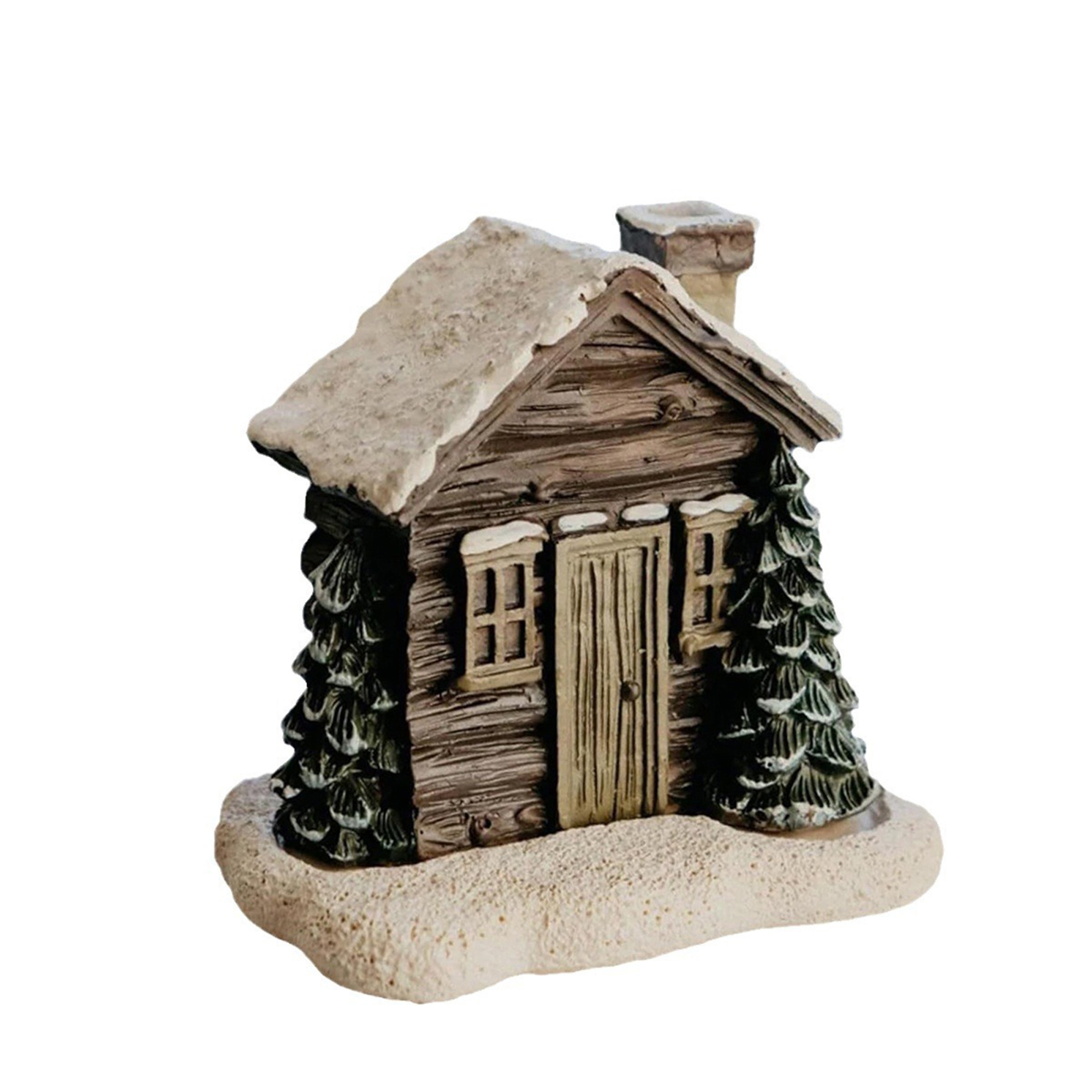 Awevudst Christmas Incense Holder, Cute House Shape Resin Statue Home