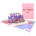 Awevudst Mother's Day Greeting Card, Lettering Flower Bless Gift